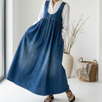 Abito Lungo in Denim Lavato in Morbido Cotone - Carla di Amora Moda, foto 6