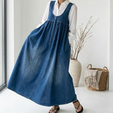 Abito Lungo in Denim Lavato in Morbido Cotone - Carla di Amora Moda, foto 6