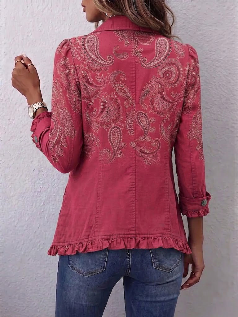 Giacca con Volant e Stampa Paisley Vintage - Carmela di Amora Moda, foto 2