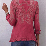 Giacca con Volant e Stampa Paisley Vintage - Carmela di Amora Moda, foto 2
