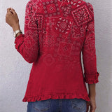 Giacca con Volant e Stampa Paisley Sfumata - Rosalba di Amora Moda, foto 2