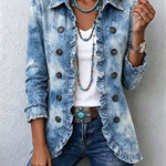 Giacca Vintage Botanica con Volant in blu - Sofia di Amora Moda