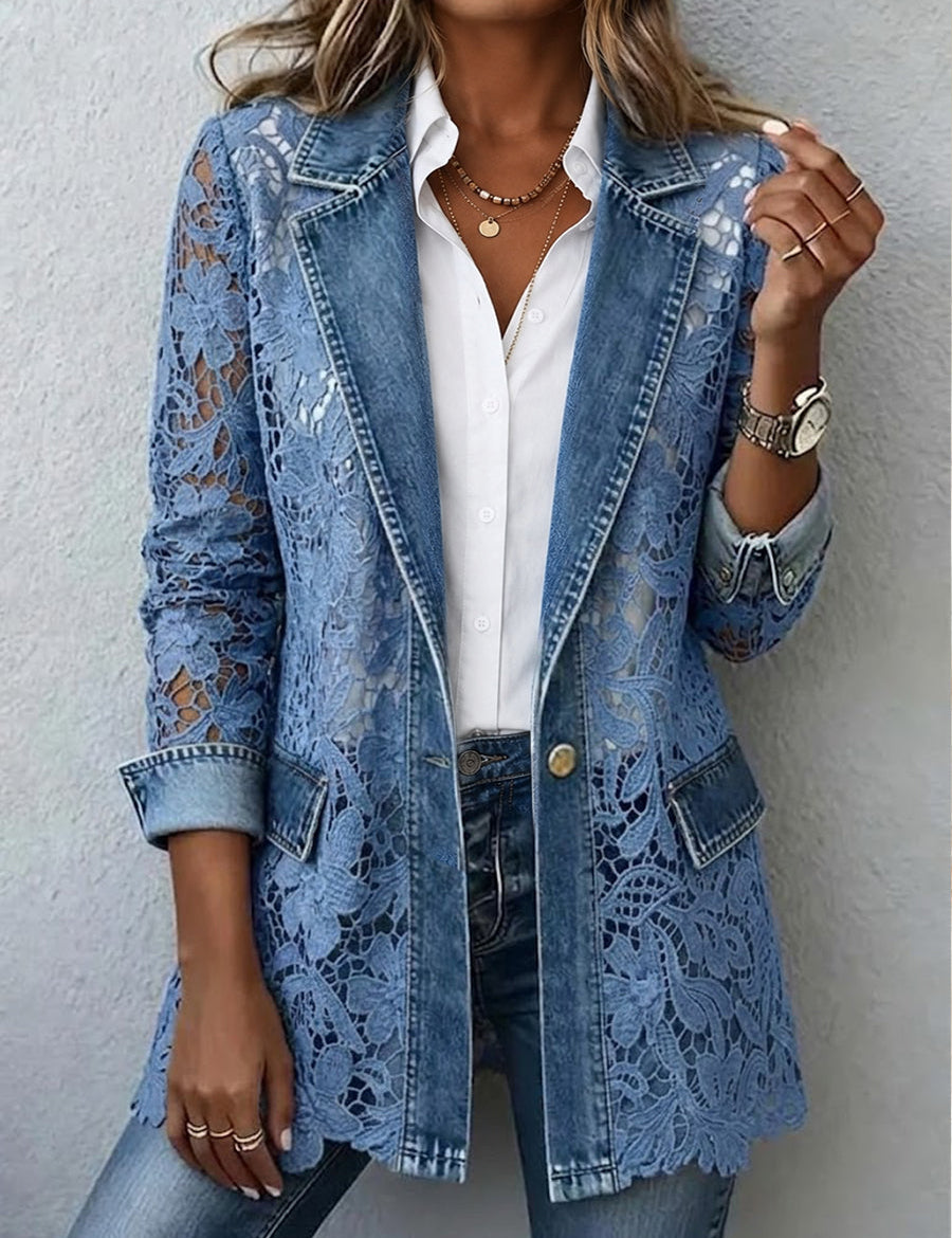 Blazer con Inserti in Pizzo Floreale - Ilaria di Amora Moda