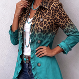 Blazer con Volant e Stampa Leopardata Sfumata - Emma di Amora Moda, foto 3